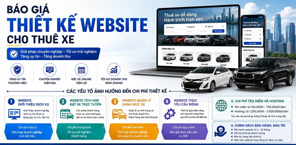 Báo Giá Thiết Kế Website Cho Thuê Xe
