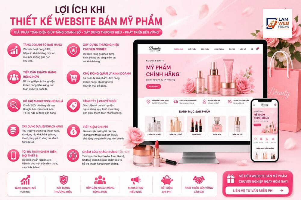 Lợi Ích Khi Thiết Kế Website Bán Mỹ Phẩm