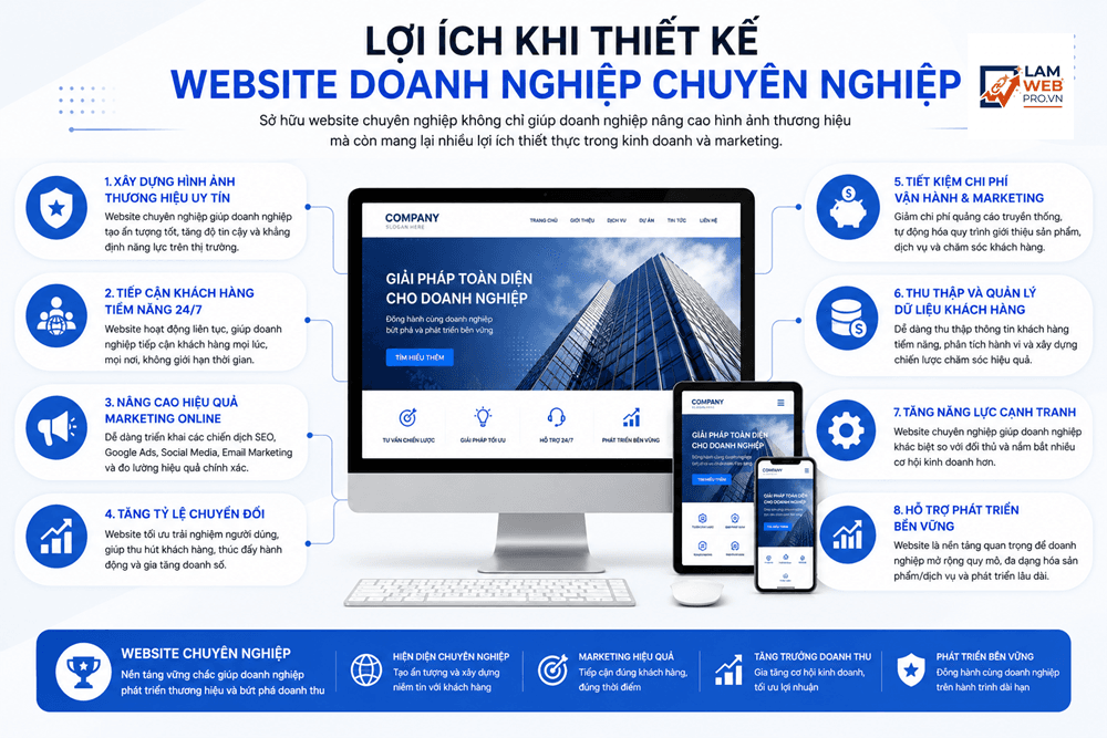Lợi Ích Khi Thiết Kế Website Doanh Nghiệp Chuyên Nghiệp