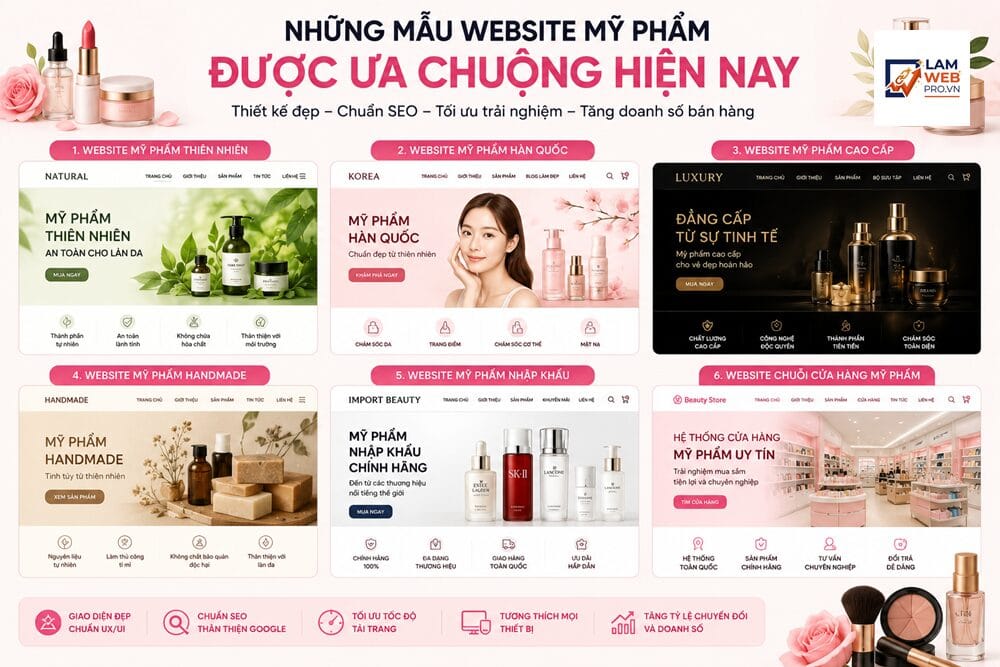 Những Mẫu Website Mỹ Phẩm Được Ưa Chuộng Hiện Nay