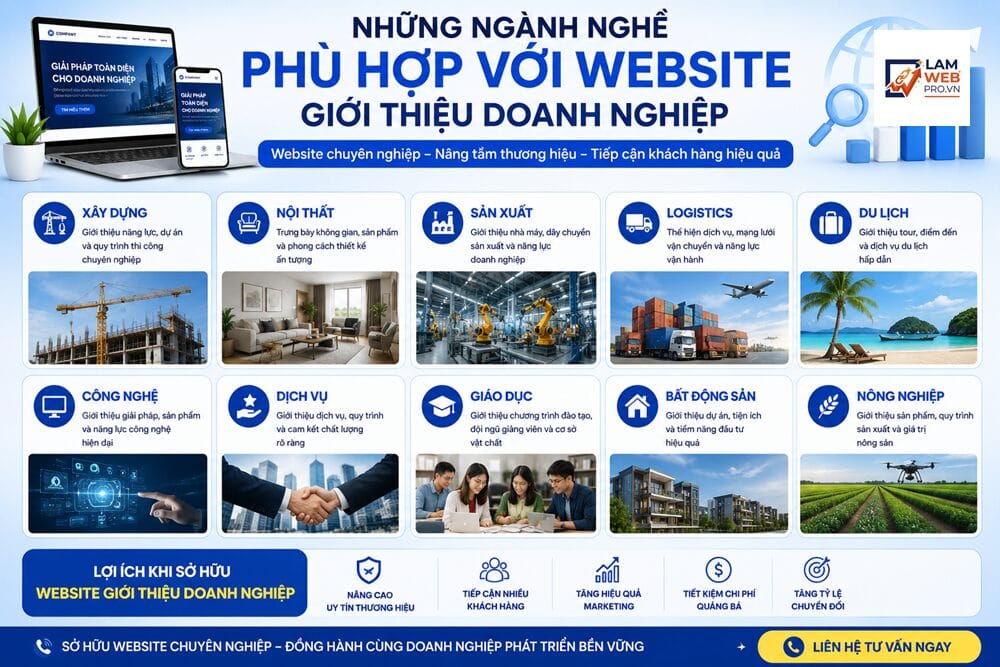 Những Ngành Nghề Phù Hợp Với Website Giới Thiệu Doanh Nghiệp