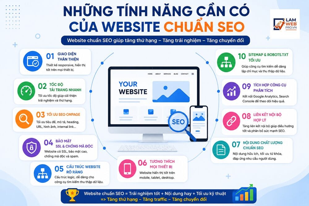 Những Tính Năng Cần Có Của Website Chuẩn SEO