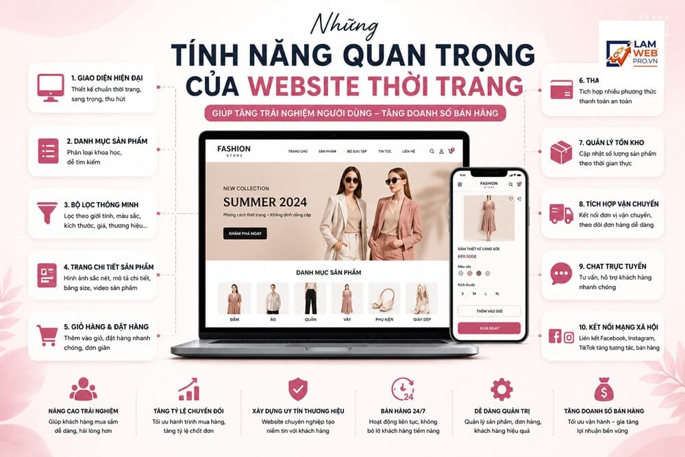 Những Tính Năng Quan Trọng Của Website Thời Trang