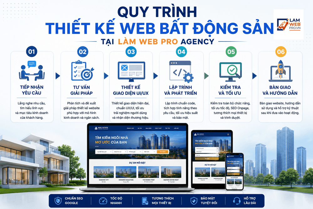 Quy Trình Thiết Kế Web Bất Động Sản Tại Làm Web PRO Agency