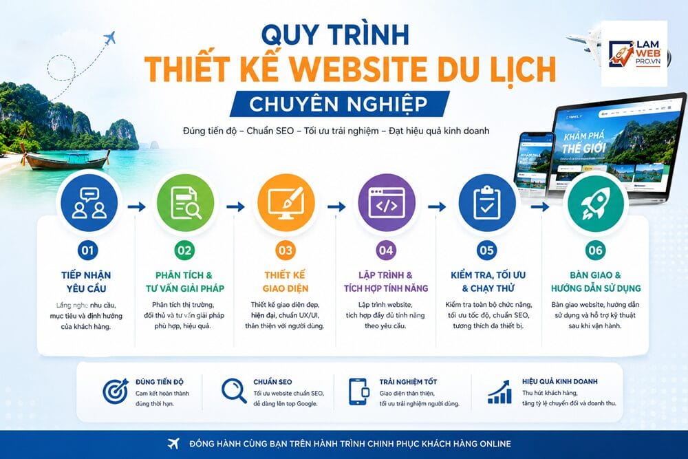 Quy Trình Thiết Kế Website Du Lịch Chuyên Nghiệp
