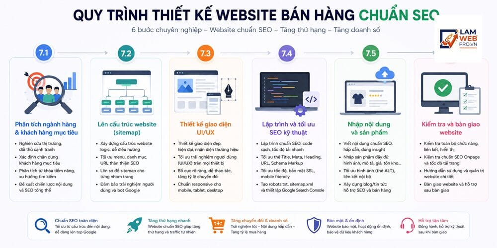 Quy trình thiết kế website bán hàng chuẩn SEO