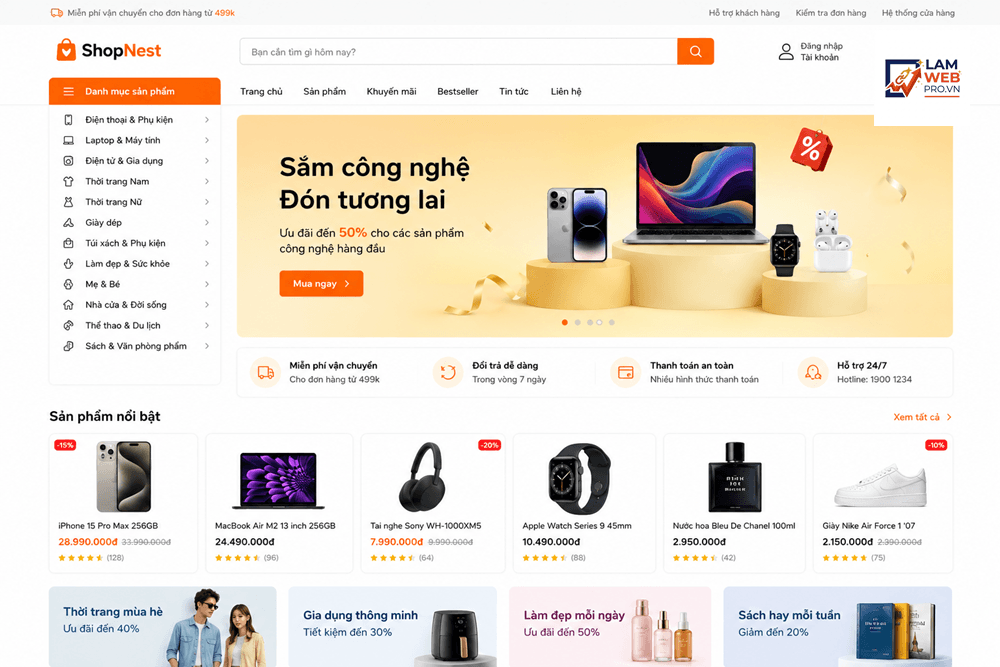 Thiết Kế Trang Web Bán Hàng