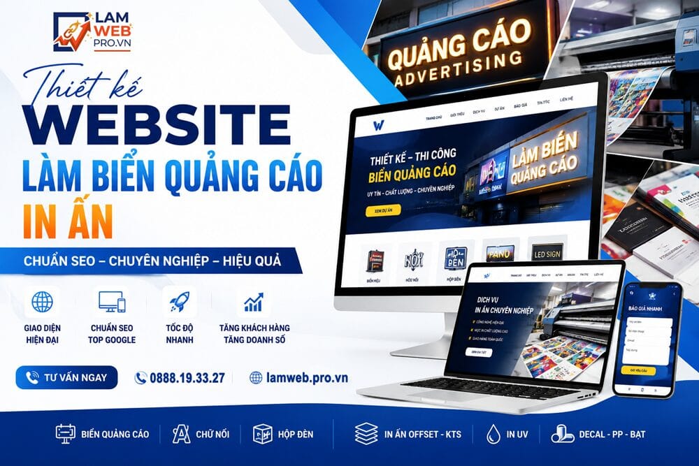 Thiết Kế Website Làm Biển Quảng Cáo, In Ấn