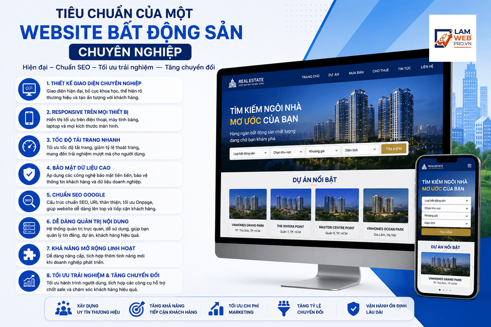 Tiêu Chuẩn Của Một Website Bất Động Sản Chuyên Nghiệp