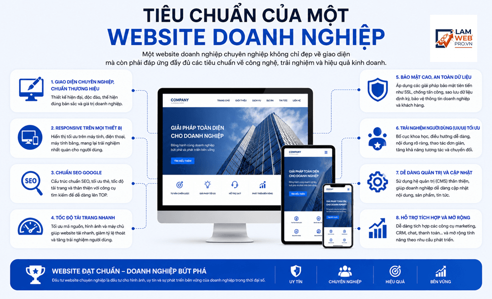 Tiêu Chuẩn Của Một Website Doanh Nghiệp