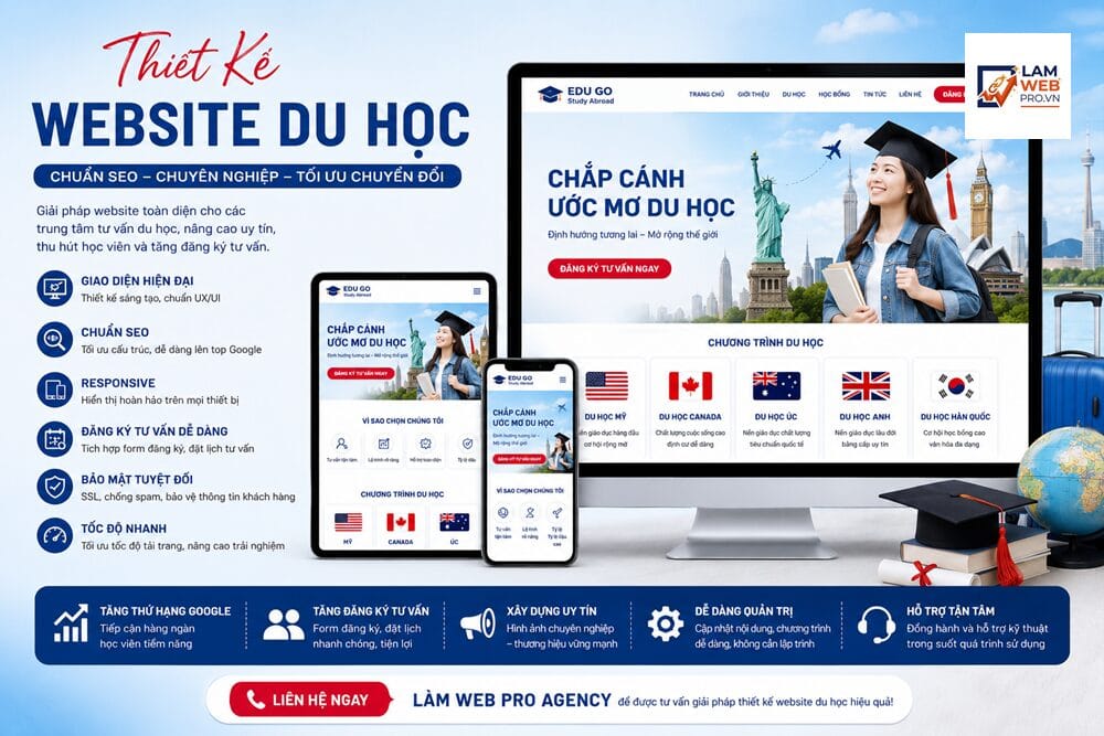Thiết Kế Website Du Học