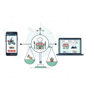 Đã bán trên các app giao thức ăn thì có cần làm website nữa không?