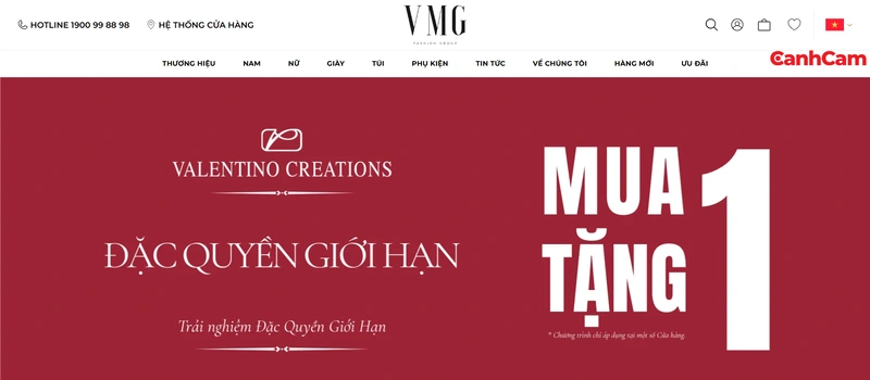 demo website bán hàng VMG Fashion