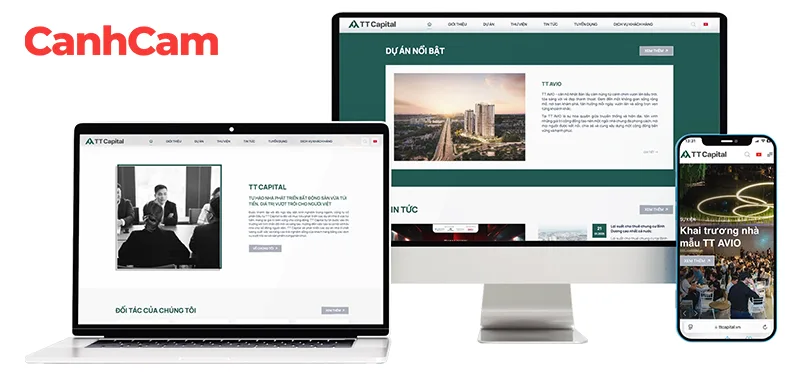 Website bất động sản TT Capital do Làm Web PRO Agency thiết kế