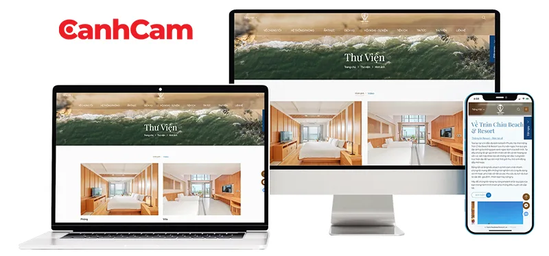 Trân Châu Beach & Resort mẫu website khách sạn - resort đẹp