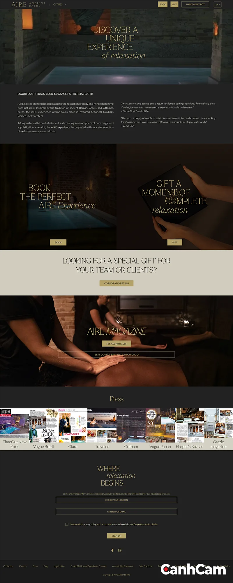 Mẫu thiết kế website spa tối giản