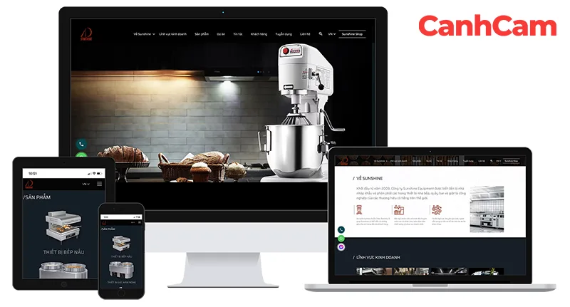 mau-website-ban-hang-sunshine-equipment Website Sunshine Equipment do Làm Web PRO Agency thực hiện