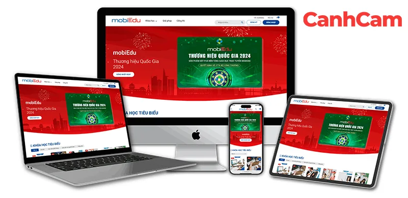 website mobiEdu thiết kế bởi Làm Web PRO Agency