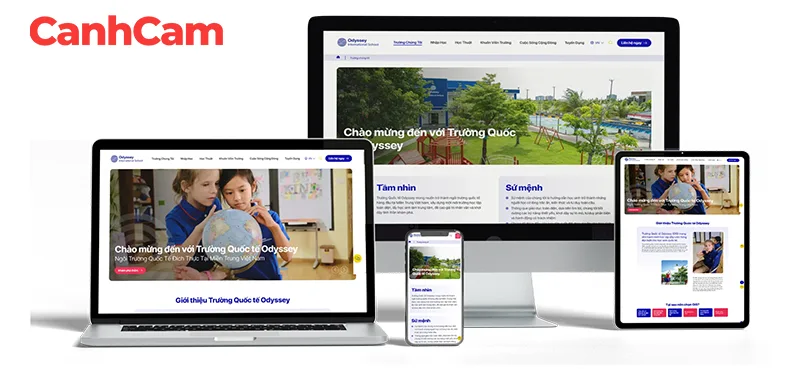 website Odyssey International School thiết kế bởi Làm Web PRO Agency