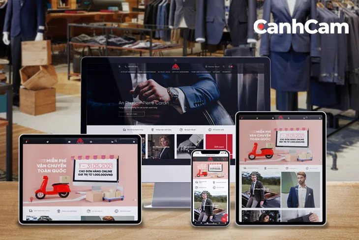 pierrecardin Website bán hàng An Phước Pierre Cardin do Làm Web PRO Agency thiết kế