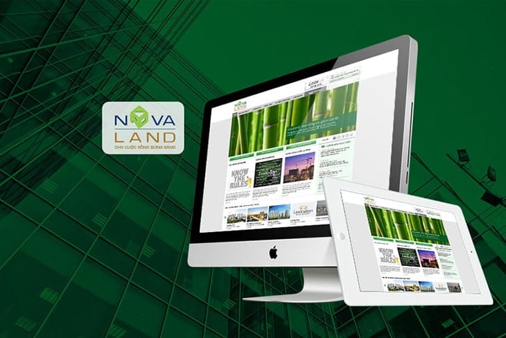 mẫu website tập đoàn bất động sản Novaland do Làm Web PRO Agency thiết kế