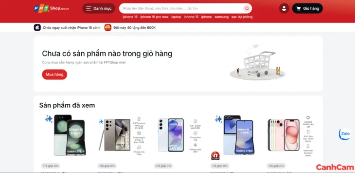 thiết kế website bán điện thoại phải có chức năng giỏ hàng cart