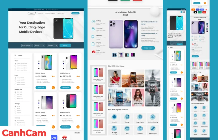 thiết kế website bán điện thoại phải chuẩn responsive