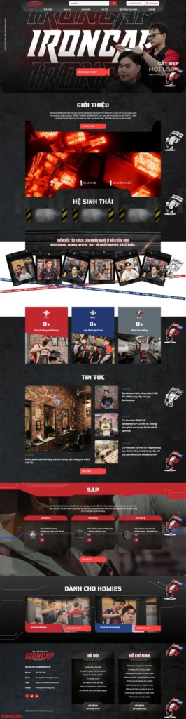 Thiết kế website barber shop của IronCap theo phong cách cổ điển, đậm chất đường phố