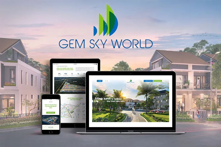 Website bất động sản Gem Sky World do Làm Web PRO Agency thiết kế