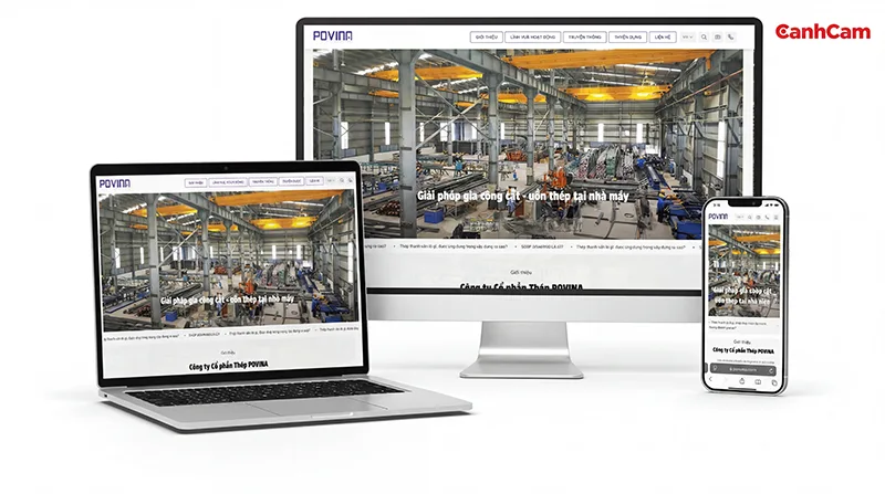 Thiết kế website cơ khí Povina