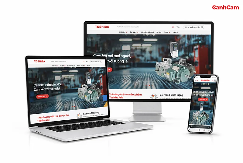 thiết kế website cơ khí Toshiba
