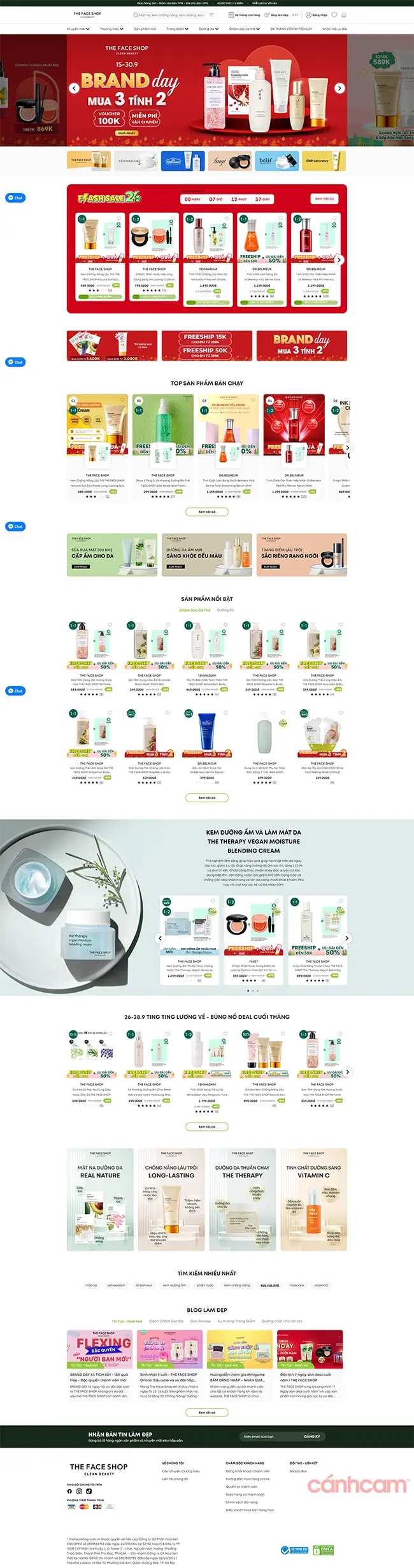 The Face Shop mẫu website mỹ phẩm đẹp