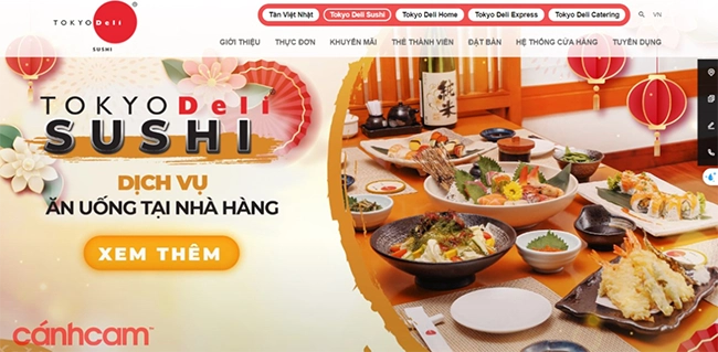 Thiết kế website nhà hàng Tokyo Deli Website Tokyo Deli do Làm Web PRO Agency thiết kế