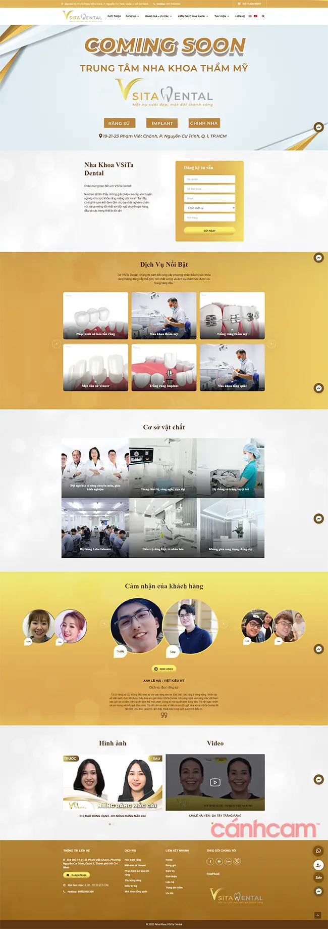 mẫu website Vdental mà Làm Web PRO Agency đã thiết kế