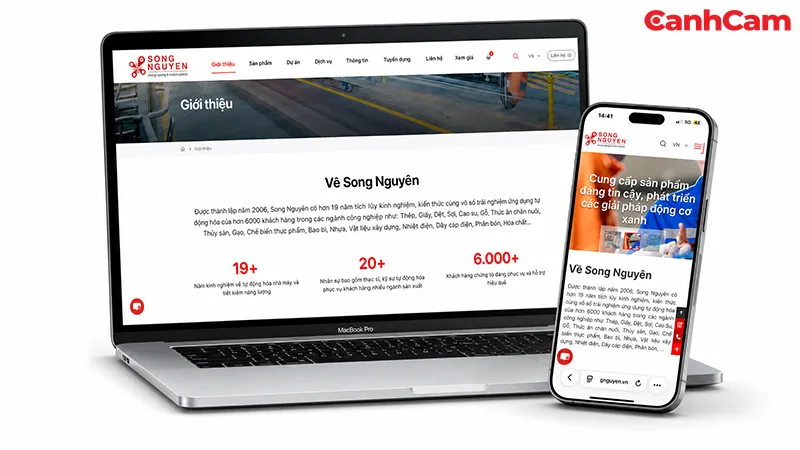 Thiết kế website cơ khí Song Nguyên