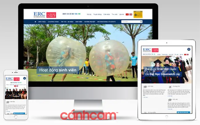 Làm Web PRO Agency thiết kế website Trường ERC International