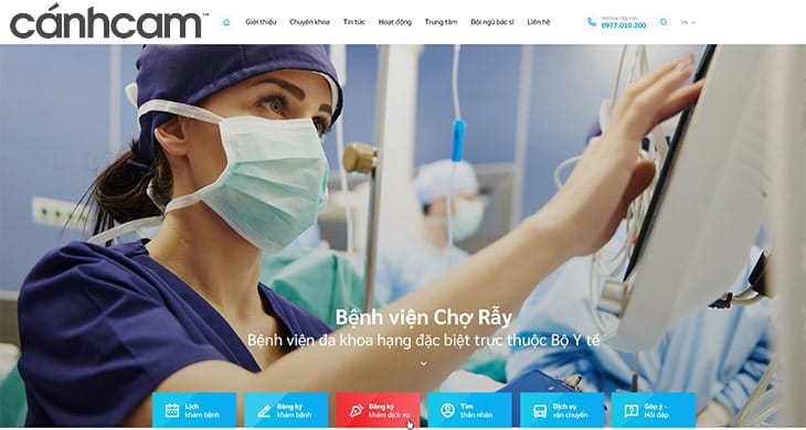 Website bệnh viện Chợ Rẫy do Làm Web PRO Agency thiết kế